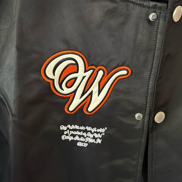 Off-White C/O Virgil Abloh Embroidered Varsity Jacket In Black. - Picture 3 of 8